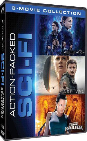 Action Packed Sci-Fi 3 Movie Collection (Annihilation Arrival Lara Croft Tomb Raider) DVD à vendre.
