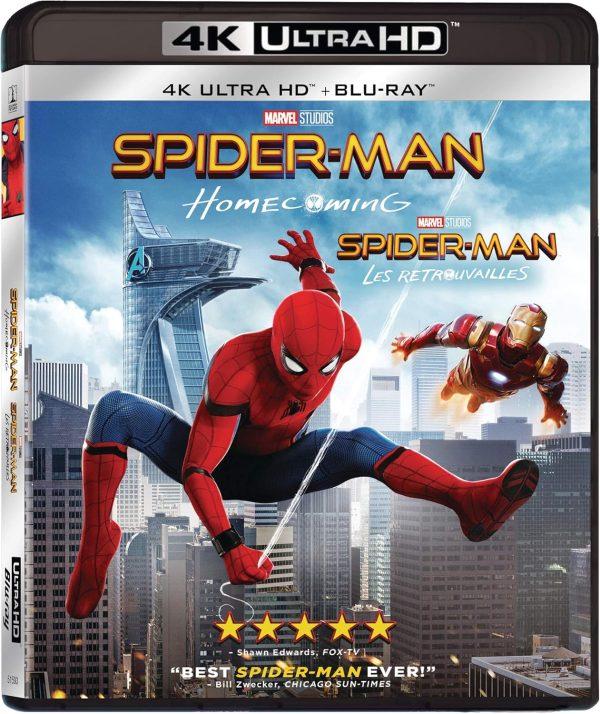 spider-man homecoming 4k br dvd films à vendre