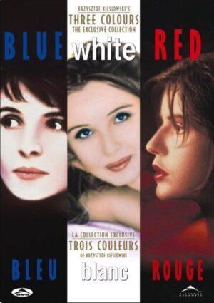 Three Colours Trilogy de Krzysztof Kieślowski, coffret 3 DVD Alliance Atlantis réunissant Bleu, Blanc et Rouge avec Juliette Binoche, Julie Delpy et Irène Jacob