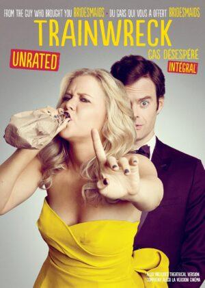 Trainwreck en DVD de Judd Apatow avec Amy Schumer, Bill Hader et Brie Larson, comédie romantique éditée par Universal