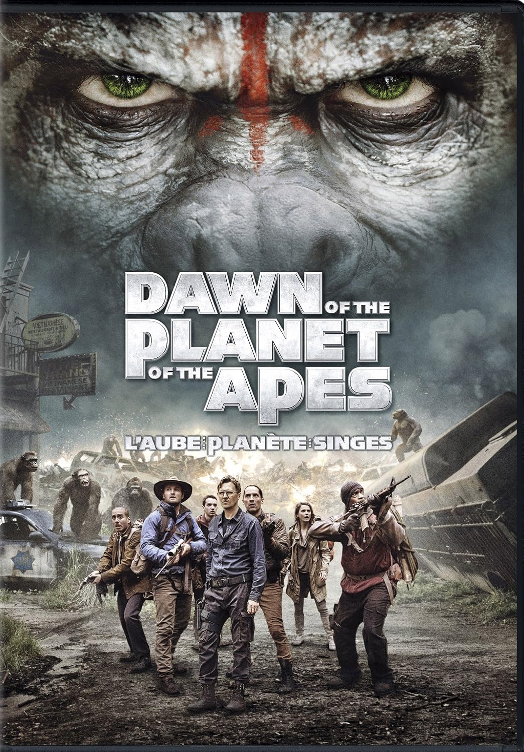 Pochette du DVD Dawn of the Planet of the Apes (La Planète des singes : L'Affrontement), film de Matt Reeves avec Andy Serkis, Jason Clarke et Gary Oldman.